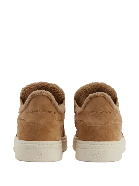 Sneakerși Giuseppe Zanotti din piele de căprioară maro