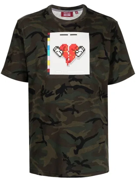 Tricou Mostly Heard Rarely Seen 8-bit cu imagine cu model camuflaj verde