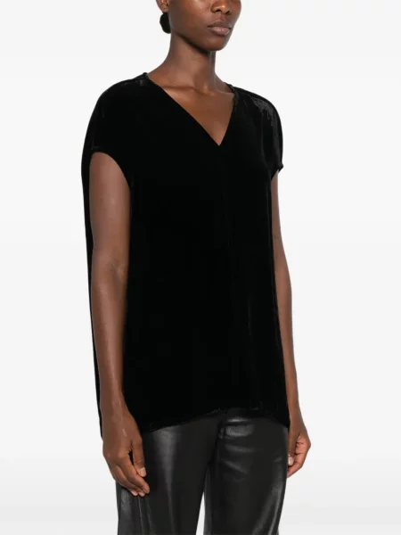 V-nyakú blúz Rick Owens fekete