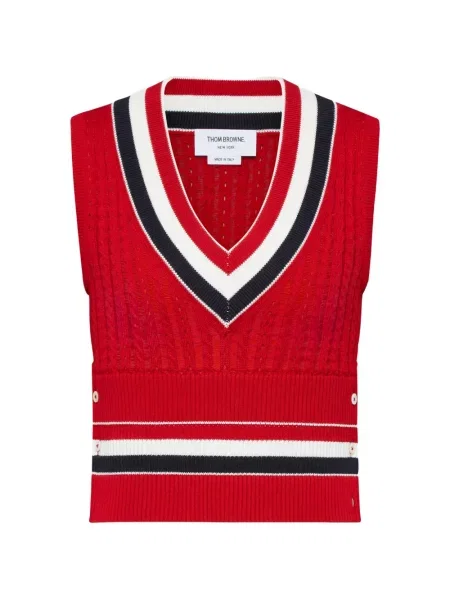 Vestă Thom Browne cu dungi roșu