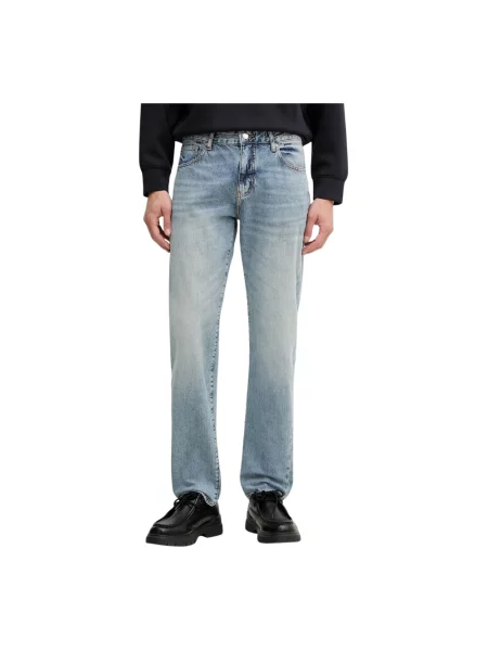 Jeansy straight leg Armani Exchange niebieskie