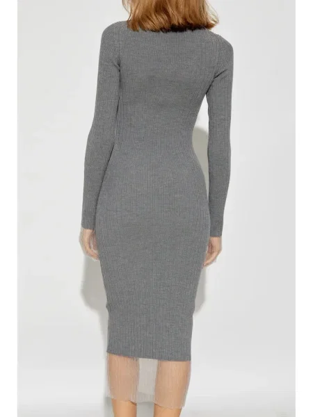Rochie midi Sportmax până la genunchi de costum gri