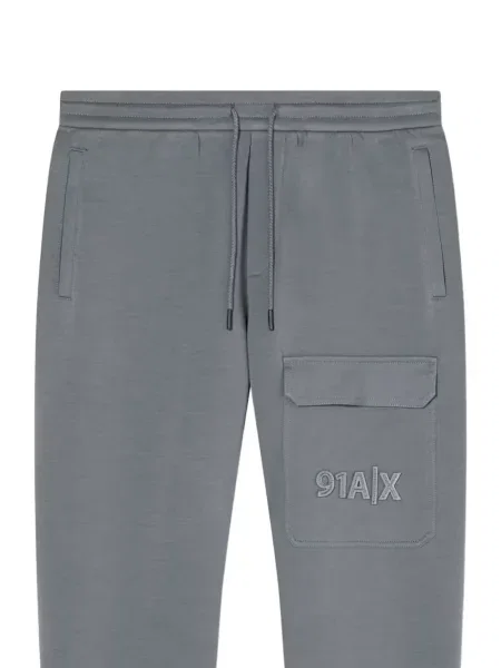 Bėgimas kelnės Armani Exchange su autografu pilka