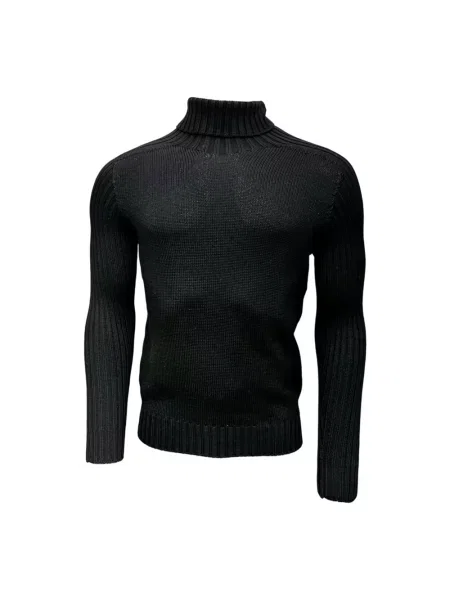 Sweter z golfem Gran Sasso wełniany czarny
