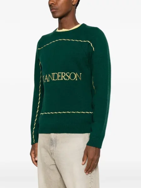 Pulover Jw Anderson cu broderie verde