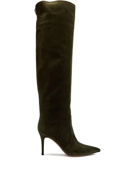 Cizme Gianvito Rossi din piele de căprioară verde
