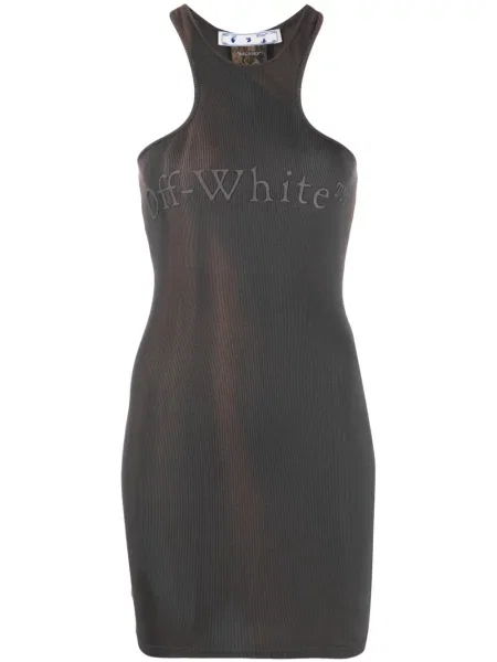 Сукман Off-white без ръкави с tie-dye ефект връзки бяло