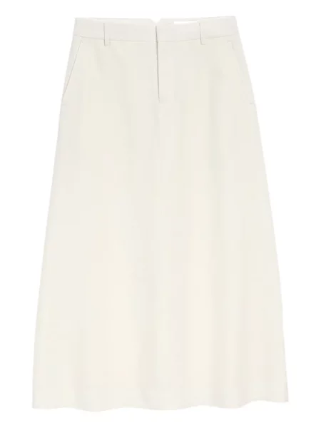 Fustă midi Ami Paris până la genunchi în linie A alb