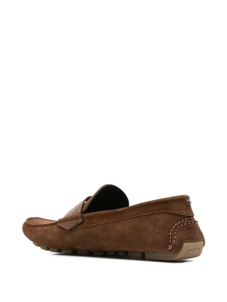 Pantofi loafer Canali din piele maro