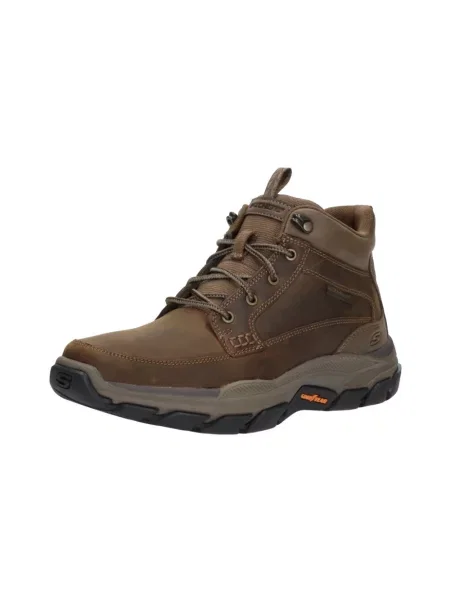 Botki Skechers skórzane brązowe