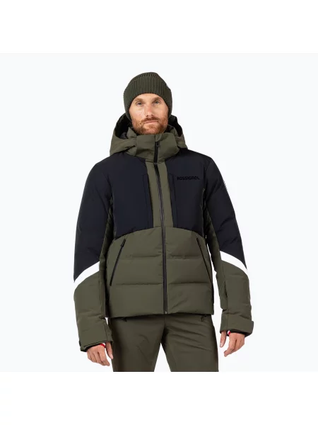 Мъжко скиорско яке Rossignol Ciastel Down Mix olive shadow зелено