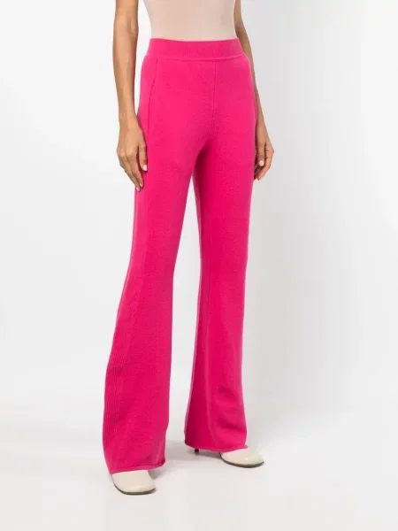 Pantaloni Alberta Ferretti cu talie înaltă roz