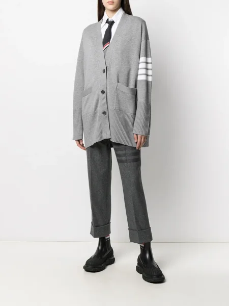 Cardigan Thom Browne cu dungi gri