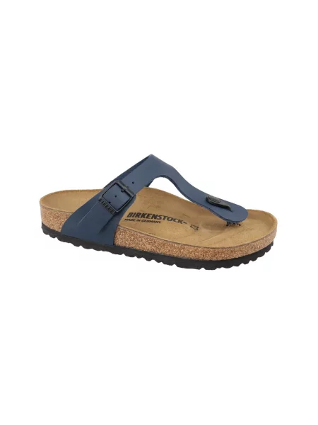 Papuci Birkenstock cu toc plat albastru