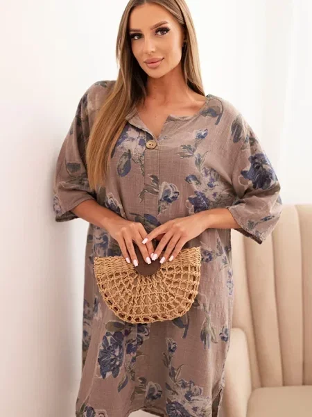 Odgovarati haljina Kesi Włoski s cvjetnim printom plava