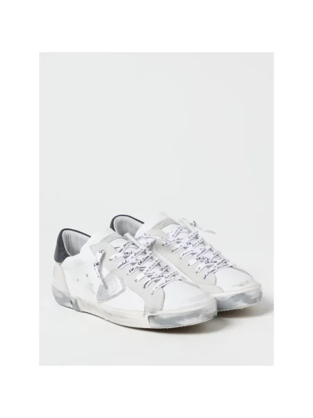 Sneakersy Philippe Model skórzane do tenisa w miejskim stylu białe