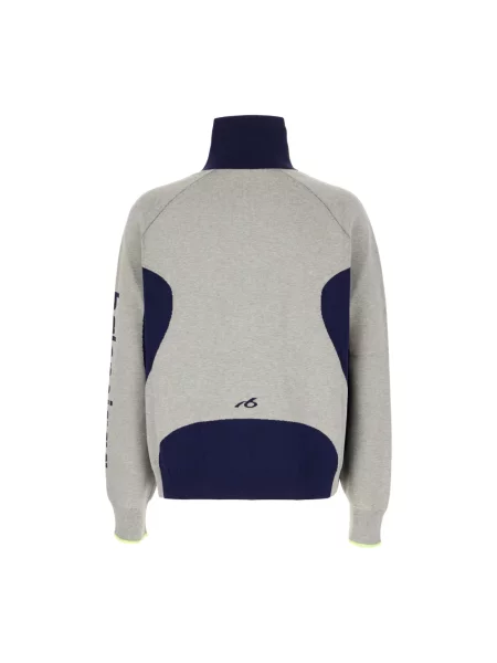Lniany sweter z golfem Balenciaga szary