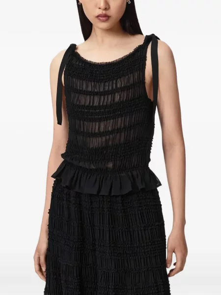 Top Allsaints cu volane negru
