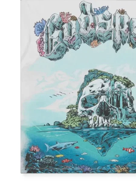 Tricou Godspeed cu imagine alb