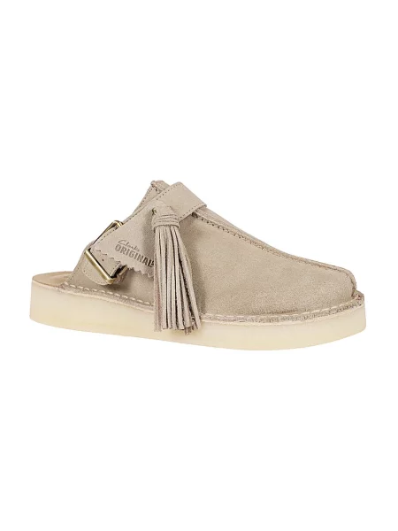 Klapki Clarks zamszowe beżowe