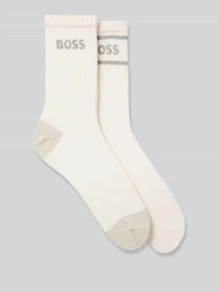 Skarpety z mieszanki bawełny w zestawie 2 szt. Boss białe
