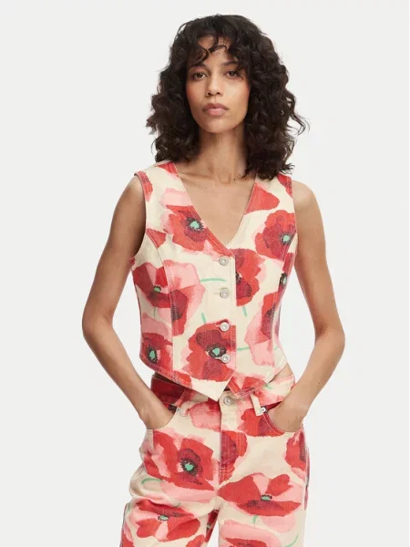 French Connection Vestă elegantă Poppy roșu