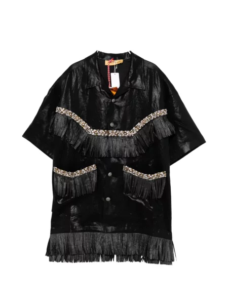 Koszula Penultimate z frędzli czarna