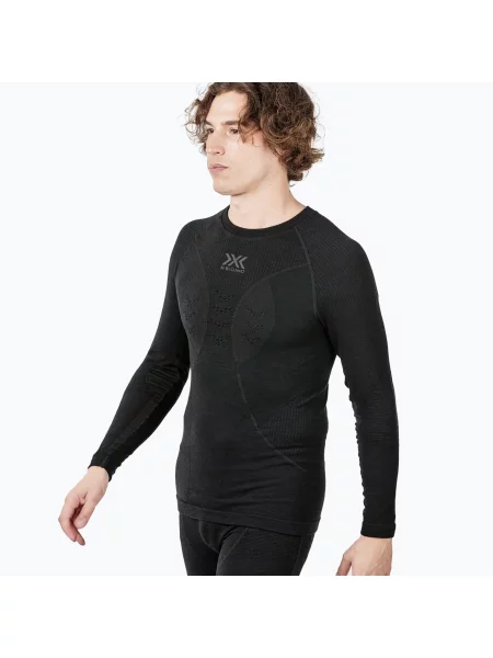 Мъжки термален суитшърт X-Bionic Merino black/black черно