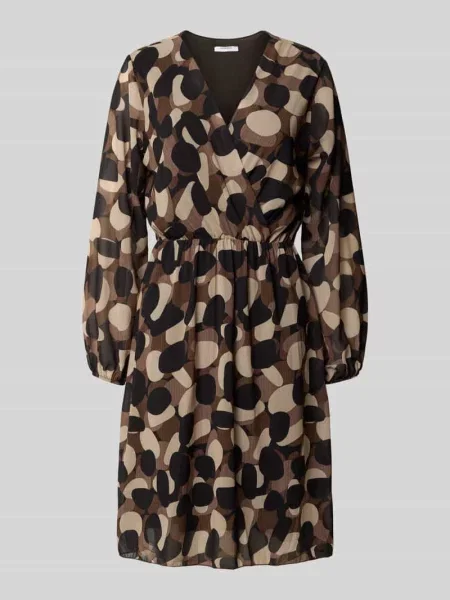 Sukienka z mieszanki z dekoltem w serek model ‘Yasmin’ Zabaione