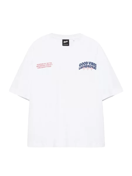 Pull&Bear Tricou COMMUNITY PLAYER albastru / roșu alb