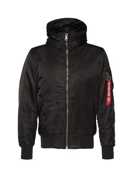 Pánska bunda Alpha Industries Hooded Bomber black čierna