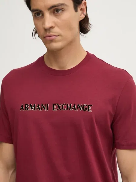 Футболка Armani Exchange с принтом бордовая