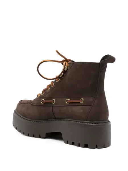 Боти Timberland с връзки на платформе с дантела кафяво