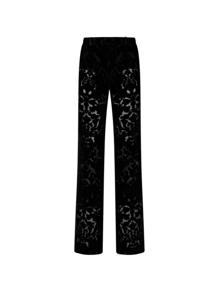 Pantaloni Gucci din velur cu model floral negru