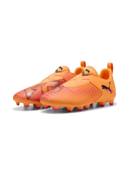 PUMA Młodzieżowe buty piłkarskie FUTURE 8 MATCH FG/AG bez sznurowadeł Buty 29 pomarańczowy