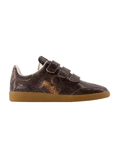 Sneakersy Isabel Marant skórzane brązowe