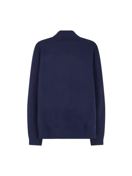 Kardigan Polo Ralph Lauren wełniany ze stójką granatowy