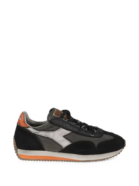 Sneakerși Diadora din piele de căprioară negru