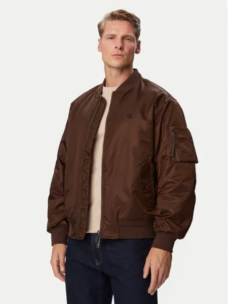 Calvin Klein Jeans Bomber striukė Tamsiai ruda