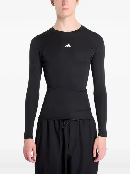Lung hanorac Adidas cu dungi cu imagine negru