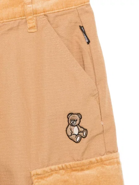 Spodnie cargo dziecięce Moschino brązowe