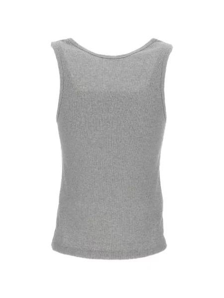 Top Maison Kitsune tricotate cu autograf gri