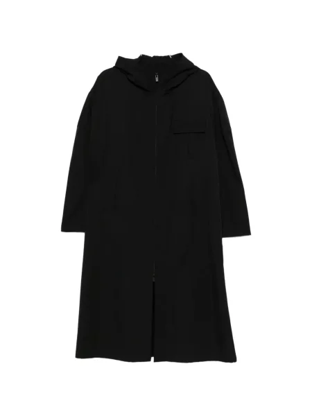 Palton Yohji Yamamoto cu glugă negru