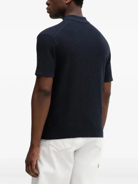 Πλεκτό πλευρωτός polo Michael Kors μπλε