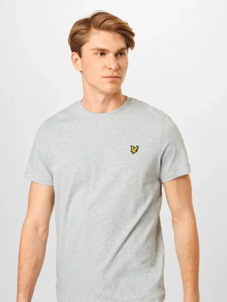 Lyle & Scott Tričko sivá melírovaná / zlatá žltá čierna