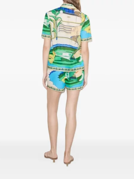 Cămașă Tory Burch cu imagine albastru
