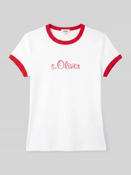Męski t-shirt o kroju regular fit z czystej bawełny s.Oliver x Heidi Klum S.oliver Red Label czerwona