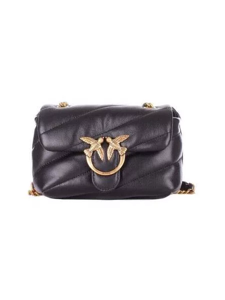 Pinko crossbody kabelka dámska kožená čierna