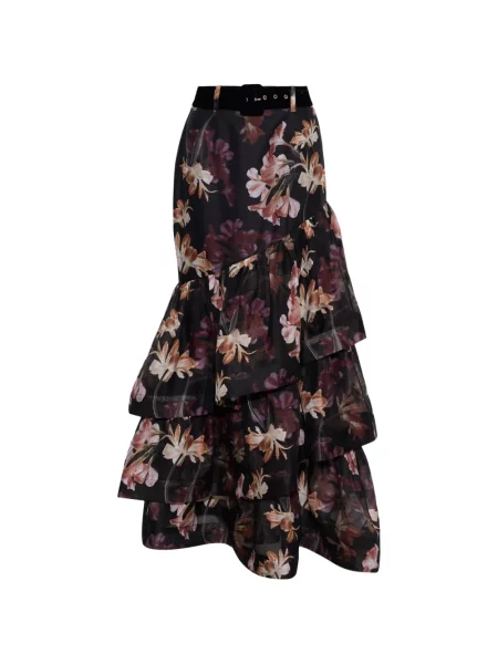 Fusta maxi Cara Cara cu model floral cu imagine negru