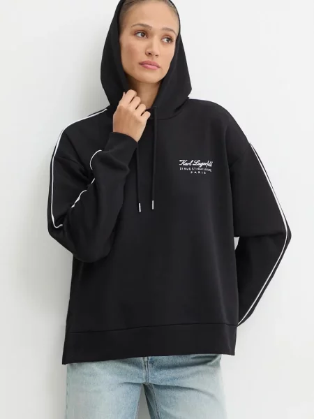 Karl Lagerfeld Hanorac Hotel | Oversize fit negru